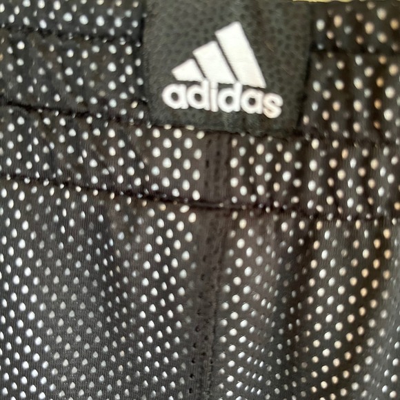 Adidas Basketball Shorts Black White Three Stripe Mesh Athletic Climalite - Picture 12 of 12
